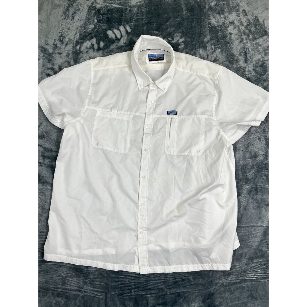 Xcaster Outdoors Mens White Short Sleeve Button-Up Shirt 3X